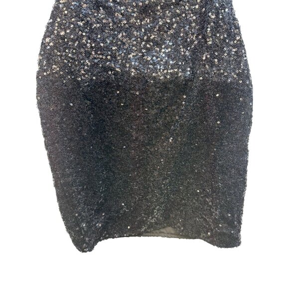Black Sequin Strapless Mini Dress By Bear Dance M Party Holiday - Picture 4 of 10